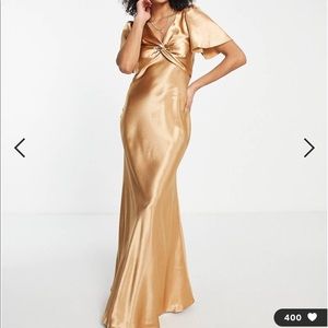 NWOT ASOS Bridesmaid Tea dress in Gold